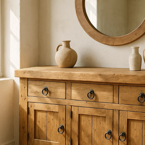 Handcrafted Solid Wood Console Table, Rustic Farmhouse Charm