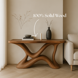 Handcrafted Solid Wood Rhythm Console Table – Contemporary Organic Design