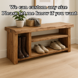Handcrafted Solid Wood Bench – Natural Rustic Seating and Multi-Tier Storage