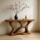 Handcrafted Solid Wood Drift Console Table – Contemporary Organic Form