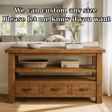 Handcrafted Solid Wood Console Table – Farmhouse Style with Three Storage Drawers