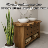 Handcrafted Solid Wood Live Edge Double Vanity - 8 Drawer Storage