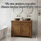 Handcrafted Solid Wood Bathroom Vanity - Rustic Double Sink Console