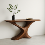 Handcrafted Solid Wood Twist Console Table – Modern Sculptural Design