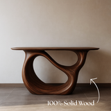 Handcrafted Solid Wood Infinity Console Table – Organic Modern Design