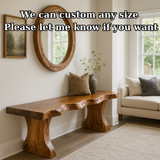 Handcrafted Solid Wood Live-Edge Entryway Bench – Sculptural & Organic Seating