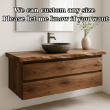 Handcrafted Solid Wood Floating Vanity - Modern Live Edge Wall-Mounted Cabinet