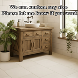 Handcrafted Solid Wood Bathroom Vanity - Rustic Farmhouse Style with X-Brace Detail