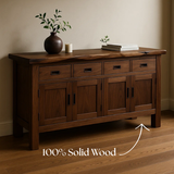 Handcrafted Solid Wood Live Edge Console Table – Rustic Walnut with Drawers