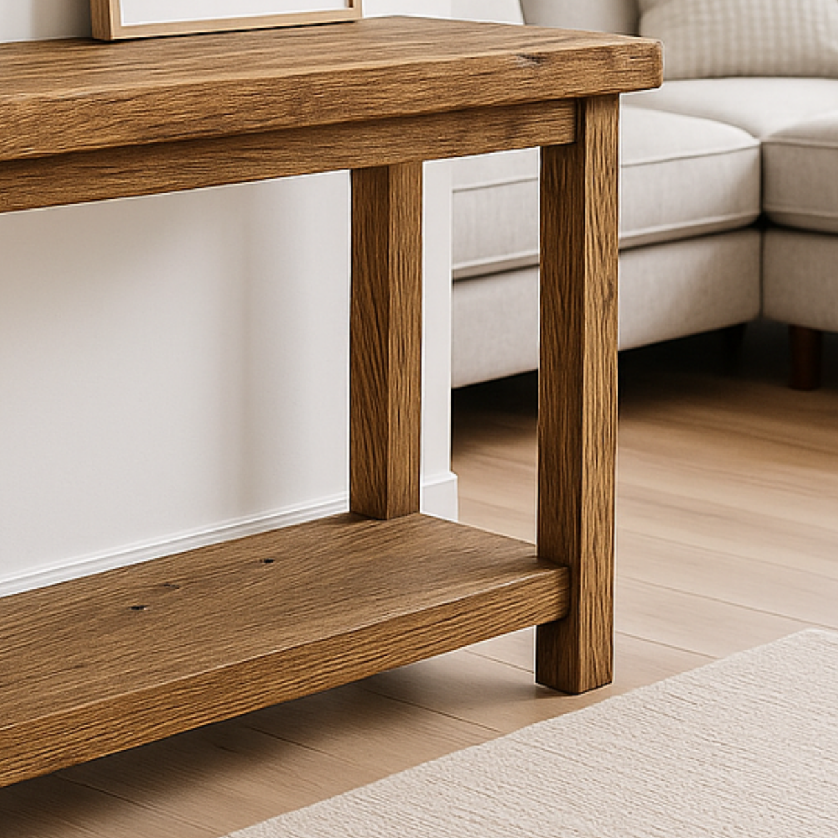 Rustic Soild Wood Console Table: Farmhouse Entryway Furniture