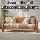 Handcrafted Solid Wood Sofa – Rustic Live Edge Wooden Couch with Modern Minimal Design