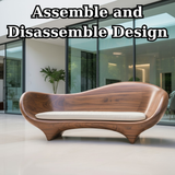 Handcrafted Solid Walnut Sofa – Modern Sculptural Wood Couch with Smooth Organic Curves