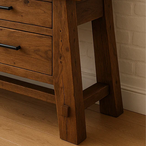 Rustic Solid Wood Console Table – Handcrafted with Timeless Character