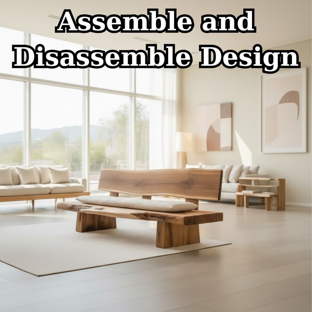 Handcrafted Solid Wood Sofa – Rustic Live Edge Bench-Style Couch with Minimalist Natural Design