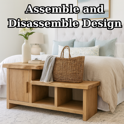 Handcrafted Solid Wood Bench – Modern Organic Seating with Versatile Storage