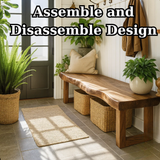 Handcrafted Solid Wood Bench – Live-Edge Entryway Bench with Organic Charm