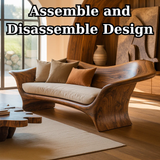 Handcrafted Solid Wood Sofa – Organic Modern Design