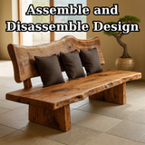 Handcrafted Solid Wood Sofa – Modern Minimalist Frame with Warm Natural Grain