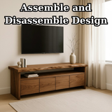 Handcrafted Solid Wood TV Stand with Live Edge Top and Hidden Storage Drawers