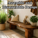 Handcrafted Solid Wood Bench – Rustic Live-Edge Slab Entryway Seating