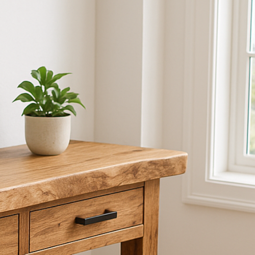 Handcrafted Solid Wood Console Table – Modern Organic Simplicity