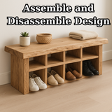 Handcrafted Solid Wood Bench with Shoe Compartments – Modern Rustic Hallway Storage