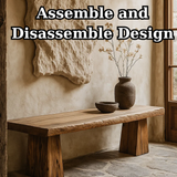 Handcrafted Solid Wood Rustic Bench – Natural Live-Edge Slab Entryway Seating