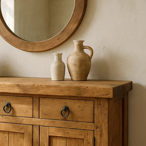 Handcrafted Solid Wood Console Table, Rustic Farmhouse Charm