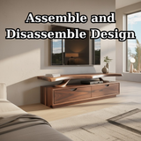 Handcrafted Solid Wood TV Stand with Sculpted Live-Edge Floating Shelf