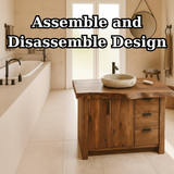 Handcrafted Solid Wood Bathroom Vanity with Live-Edge Top and Modern Storage Drawers