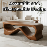 Handcrafted Solid Wood Coffee Table – Sculptural Walnut Wave Design