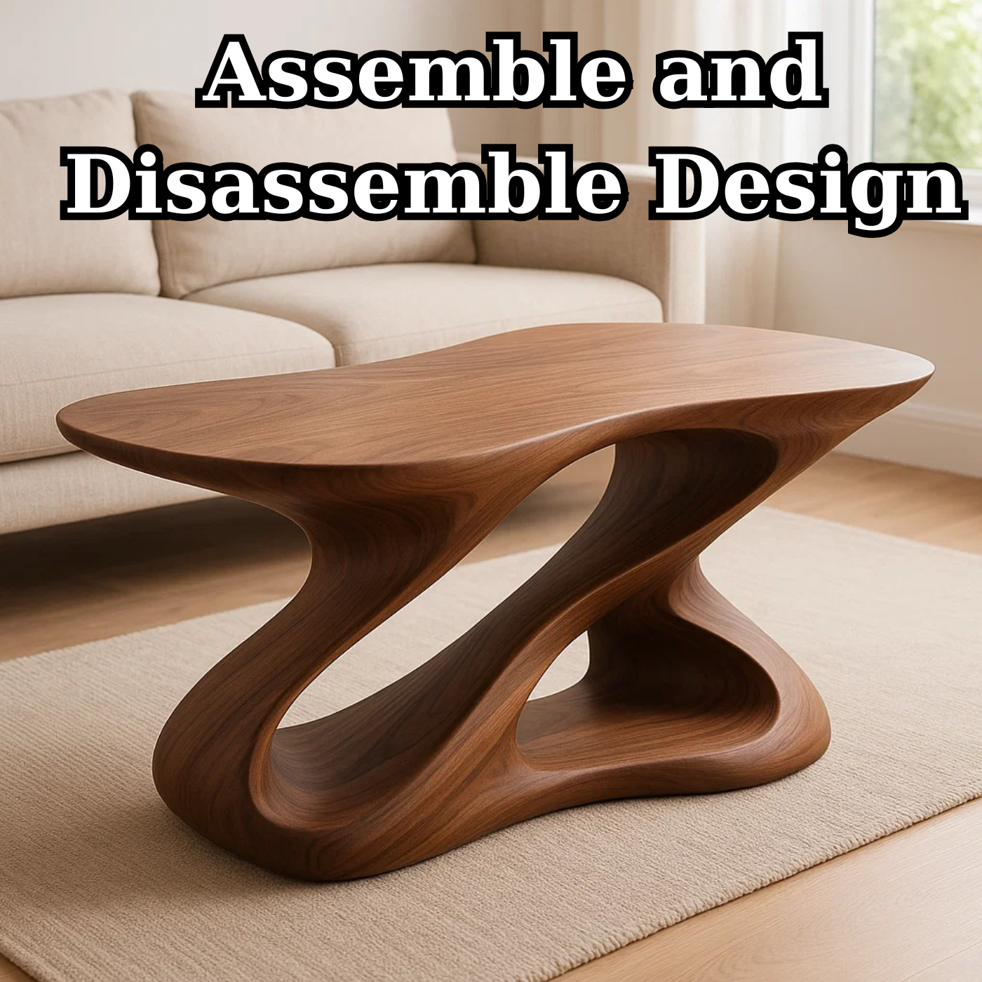 Handcrafted Solid Wood Coffee Table – Rustic Thick Slab Design for Living Room