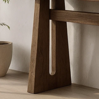 Handcrafted Solid Wood Sculptural Table, Console Table