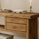 Handcrafted Natural Wood Console Table – Minimal Organic Design