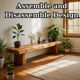 Handcrafted Solid Wood Bench – Rustic Live-Edge Slab Entryway Seating