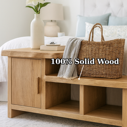 Handcrafted Solid Wood Bench – Modern Organic Seating with Versatile Storage