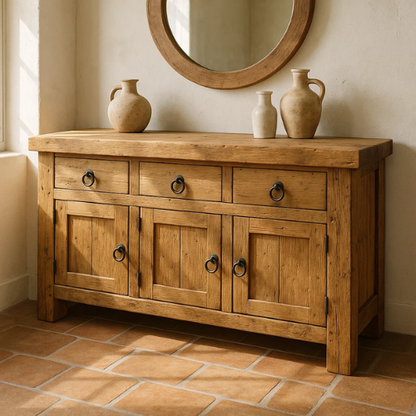 Handcrafted Solid Wood Console Table, Rustic Farmhouse Charm