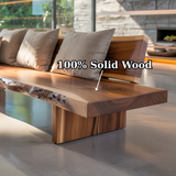 Handcrafted Solid Wood Sofa – Rustic Live Edge Bench-Style Couch with Modern Minimalist Backrest
