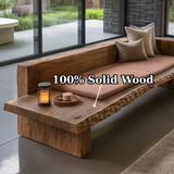 Handcrafted Solid Wood Sofa – Rustic Live Edge Bench Couch with Minimalist Design and Natural Finish