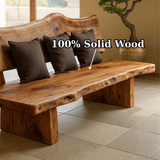 Handcrafted Solid Wood Sofa – Modern Minimalist Frame with Warm Natural Grain