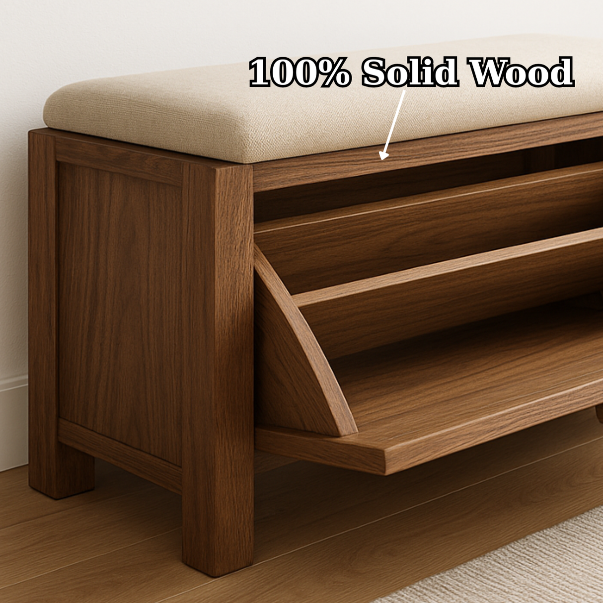 Handcrafted Solid Wood Rustic Bench – Natural Live-Edge Slab Entryway Seating