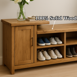Handcrafted Solid Wood Bench – Entryway Storage, Cabinet & Shoe Cubbies