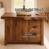 Handcrafted Solid Wood Bathroom Vanity with Live-Edge Top and Modern Storage Drawers