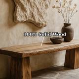 Handcrafted Solid Wood Rustic Bench – Natural Live-Edge Slab Entryway Seating
