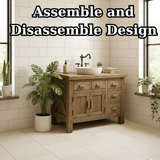 Handcrafted Solid Wood Bathroom Vanity - Rustic Farmhouse Style with X-Brace Detail