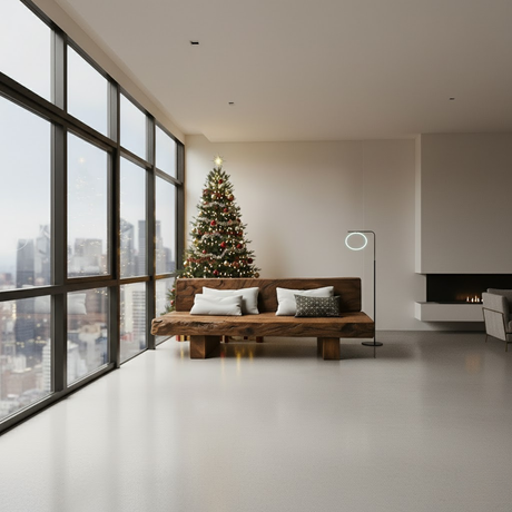 Handcrafted Solid Walnut Sofa – Rustic Live Edge Wood Couch with Minimalist Design for Holiday Decor