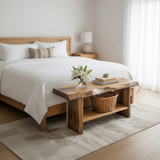 Handcrafted Solid Wood Bench – Live Edge Seating & Bedroom Storage