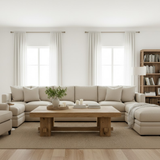 Handcrafted Solid Wood Coffee Table – Rustic Farmhouse Block Design for Living Room