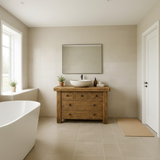 Handcrafted Solid Wood Single Bathroom Vanity - Rustic Storage Cabinet with Drawers