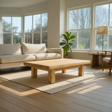 Handcrafted Solid Wood Coffee Table – Rustic Thick Slab Design for Living Room